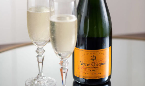 Bottle of Veuve Clicquot champagne